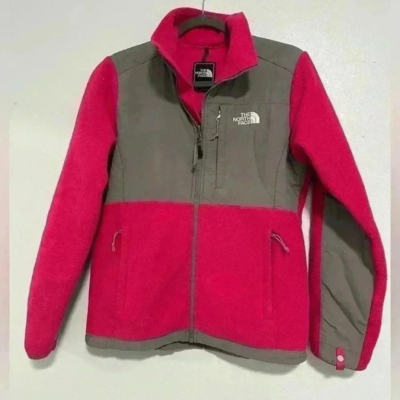 186. The North Face Pink Denali Fleece Pink/Grey Jacket size small - Picture 1 of 5